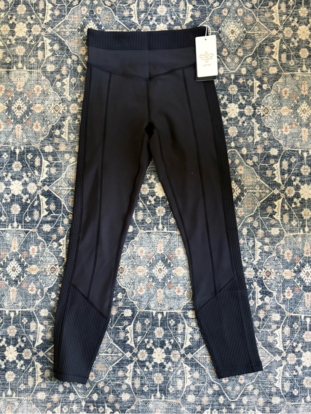Johnny Was Bee Active Jacquard Blocked Legging - Black XS NEW!